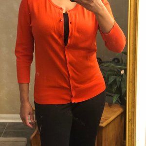 Ann Taylor Orange Button Down Sweater-M